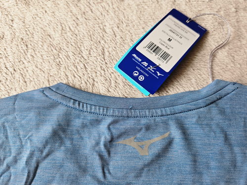 WOMENS BLUE MIZUNO PERFORMANCE IMPULSE CORE TEE TRAINING TOP T SHIRT SIZE MEDIUM - Picture 4 of 4