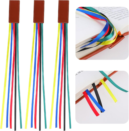 3Pcs Bible Ribbons Bookmarks Faux Leather Bookmarks Ribbon Bookmark with Colorfu - Picture 9 of 12