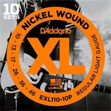 10 Pack D'Addario EXL110 Regular Light Gauge 10-46 Guitar Strings EXL110-10P