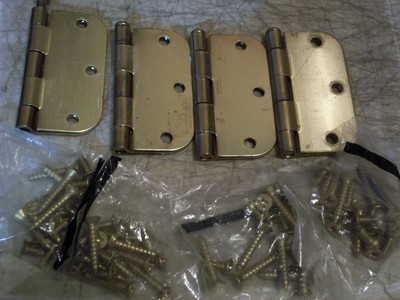 4 Pc Lot Rounded Corners Reeb National Brass Door Hinges 3 5 X3 5