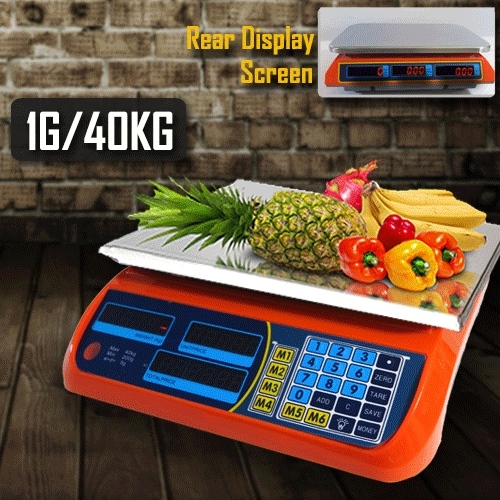 Kitchen Scale Digital Commercial Postal Shop Electronic Weight Scales Food 40KG - Picture 1 of 8