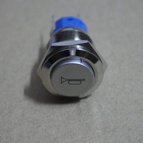 19mm 12V Red LED Momentary Push Button Metal Switch car boat speakers Bells horn - Imagen 2 de 5