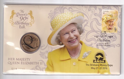 AUSTRALIAN PNC: 2016 $1 HER MAJESTY QEII BRISBANE ANDA MONEY OVERPRINT #M2606