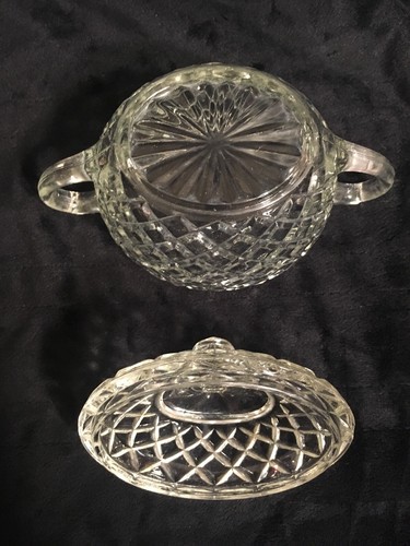 Vintage Clear Glass Lidded Candy Dish With Handles - Picture 3 of 12