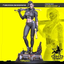 CyberPunk Waifu  (1) Unpainted 1/12 resin model kit and base OXO