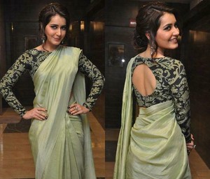 Plain Silk Sari Saree Indian Ethnic Designer Wedding Party Wear