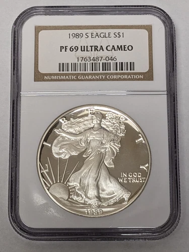 1989 S American Silver Eagle Ultra Cameo NGC PF 69