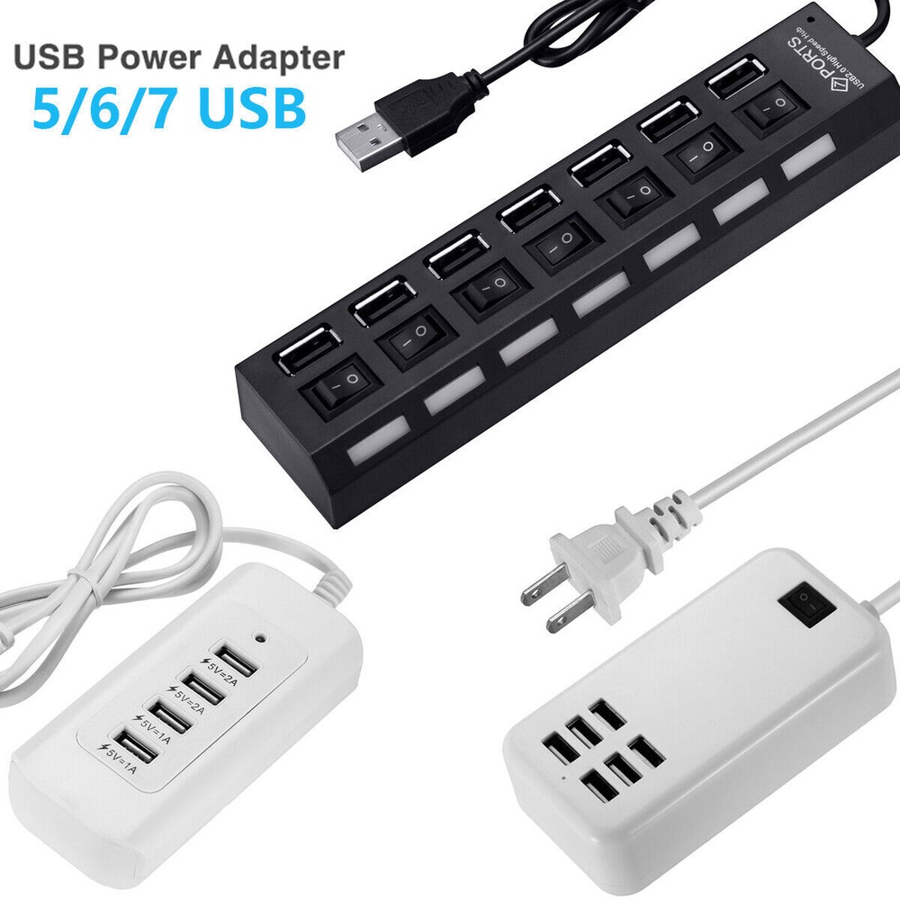 6-Port USB Fast Charging Station - Wall & Desktop Power Hub