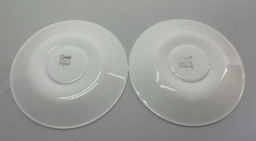 (2) Corelle Crazy Daisy Frühlingsblüte grün 6 1/4 Zoll Untertassen ein Paar Corning USA - Bild 2 von 2