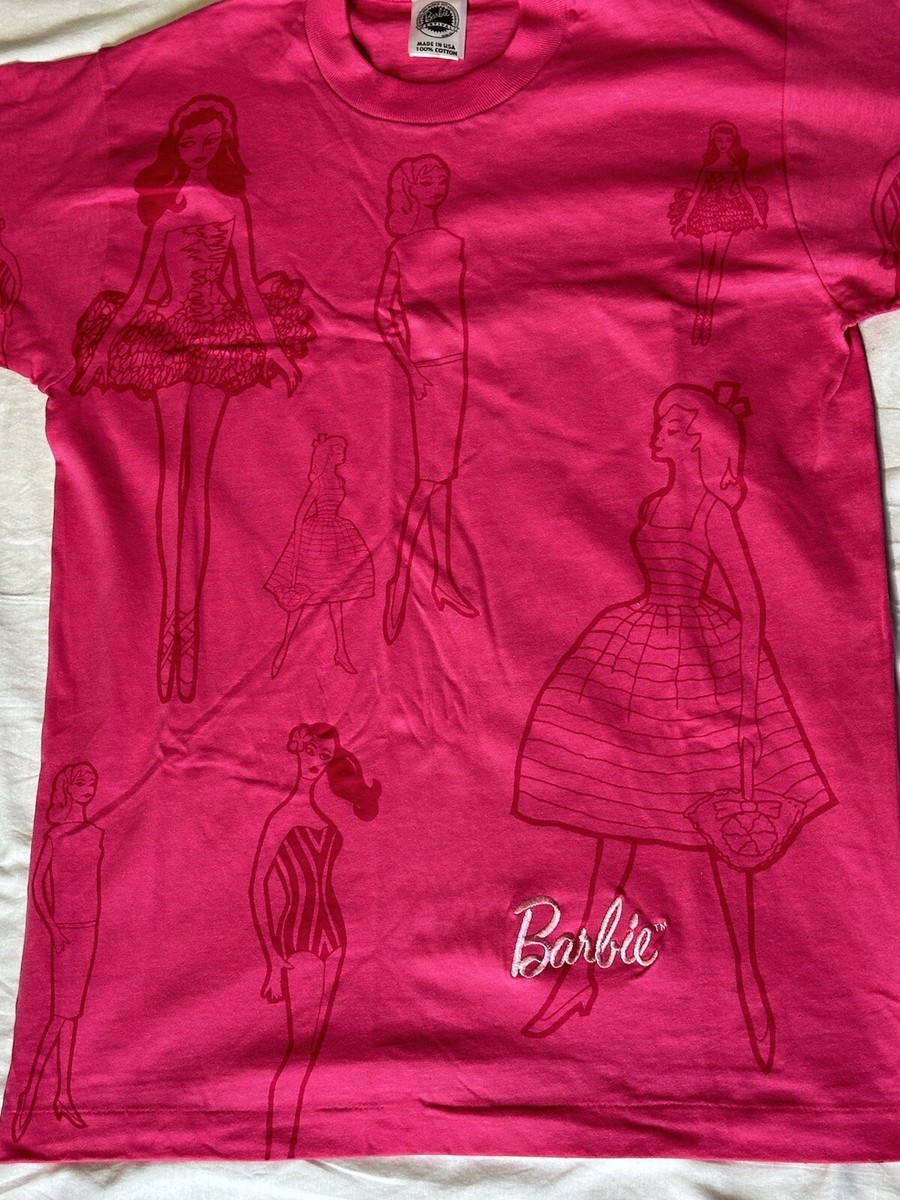 90s BarbieバービーTシャツ XL 海外限定 Barbie 90S バービー ロゴTシャツ オフィシャル