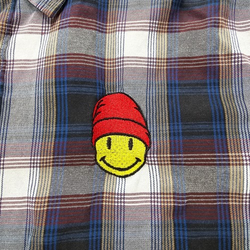 Eighty Eight Shirt Mens Large Plaid Button Up Short Sleeve Casual Embroidered - Picture 3 of 8