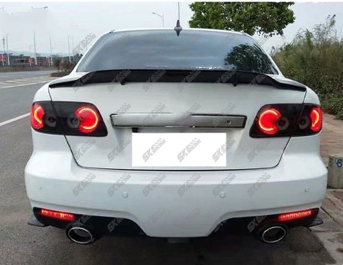 Fits 2003-2008 Mazda 6 Carbon Fiber/Glossy Black Rear Trunk Lip Spoiler Wing - Picture 10 of 24
