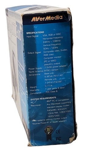 Avermedia Averkey300 Gold 1600 X 1200 PC/MAC PRESENTATIONS ON BIG SCREEN TV - Picture 5 of 15