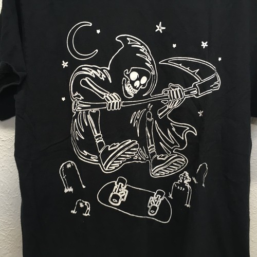 A-LAB Zumiez T-Shirt Herren M schwarz Shred to Death Skater Reaper Skateboarding - Bild 2 von 5