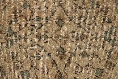 Vintage Beige/ Green Floral Traditional Turkish Anatolian Hand-made Rug 5'x9' - Picture 7 of 12