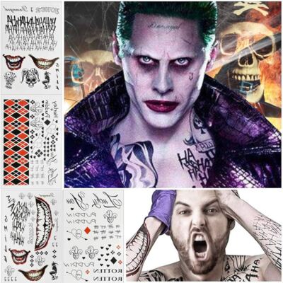 Halloween Batman The Joker Temporary Tattoos Suicide Squad Costume Fancy  Dress UK