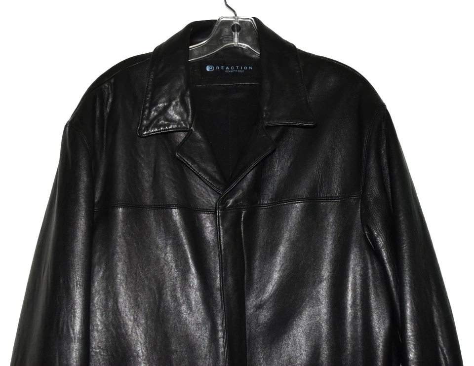 Куртка мужская Kenneth Cole Reaction черная мягкая кожа утепленная на молнии размер M - Изображение 4 из 4