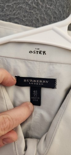 Burberry London Shirt Mens Size 18 35 Solid Light Gray Preppy Dress Work - Picture 5 of 6