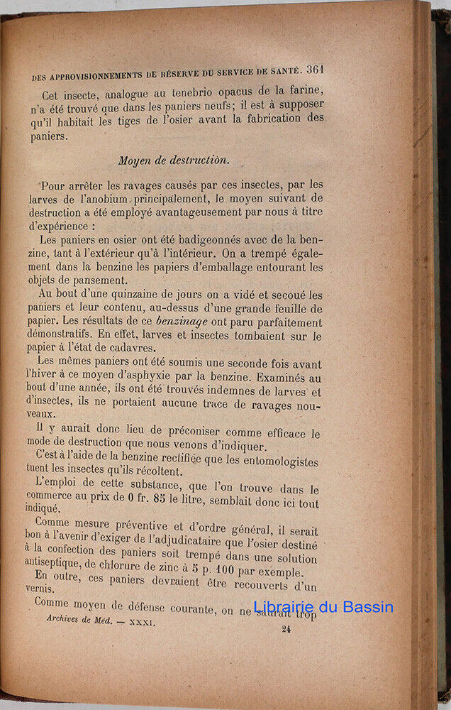 Details zu Archives de Médecine et de Pharmacie militaires Saint-Hippolyte-du-Fort T31 1898 Billig