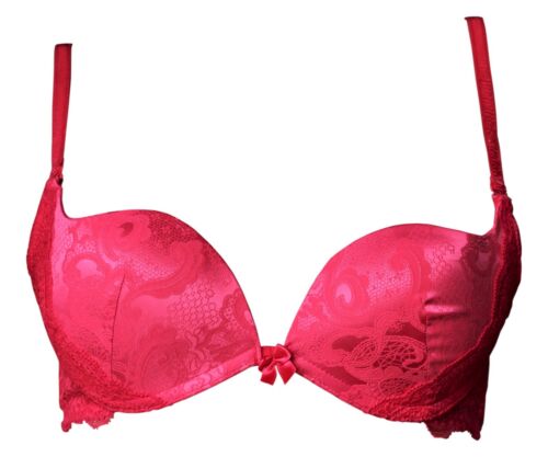 Red Underwired Bra Removable Straps Push Up Cleavage Plunge ex Chain Store 34B - Picture 3 of 7