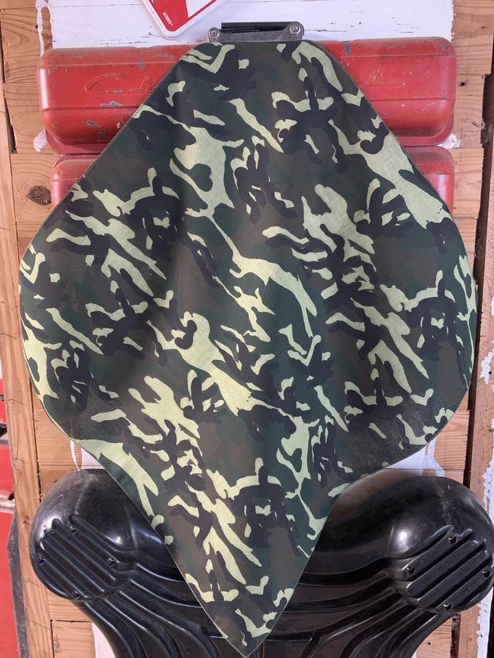 Woodland Camo Bandanna 22x22in Made in USA 100% Cotton Hiker to Biker Crafts - Image 2 of 4