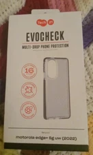 Tech21 Evo Check Case for Motorola EDGE+ [Edge Plus] 5G UW 2022 - Smokey Black