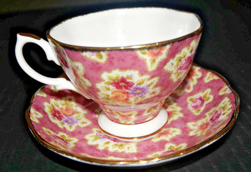 Juego de tazas y platillos de té florales vintage Royal Albert rubor lila rosa uvas - Imagen 15 de 21