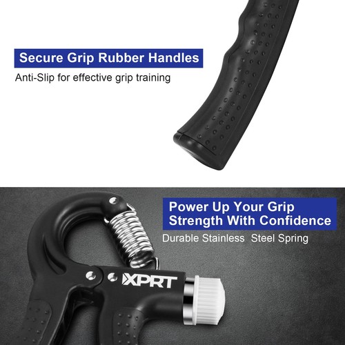 XPRT Fitness Hand Grip Strengthener Adjustable 10-130lb Counter Forearm Exercise - Picture 6 of 16