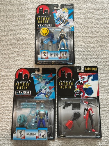 3 NEW Batman & Robin Adventures figure 1996 Harley Quinn, Mr. Freeze, Batgirl