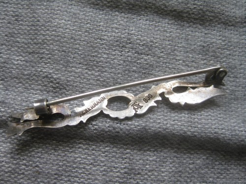 alte Art Deco Jugendstil Brosche 830 Silber Ackermann Podejuch Stettin Pommern - Picture 4 of 6