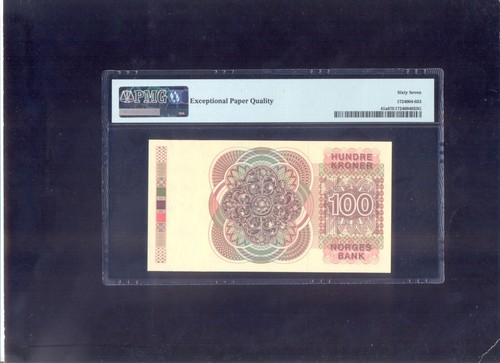 Norway 100 Kroner 1977 P41a (1) PMG67 UNC - Picture 2 of 2