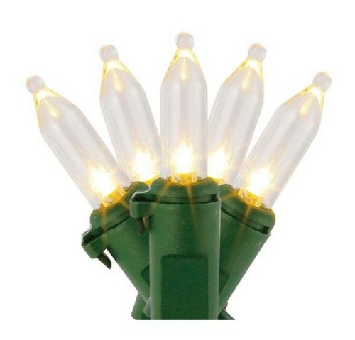 HOME ACCENTS 29.5 ft. 100-Light LED Mini Warm White Light with Green Wire - Picture 2 of 8