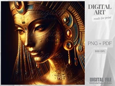 Egyptian Goddess Queen, Fantasy, Mythology, Digital AI Art, Wall, Poster, Print