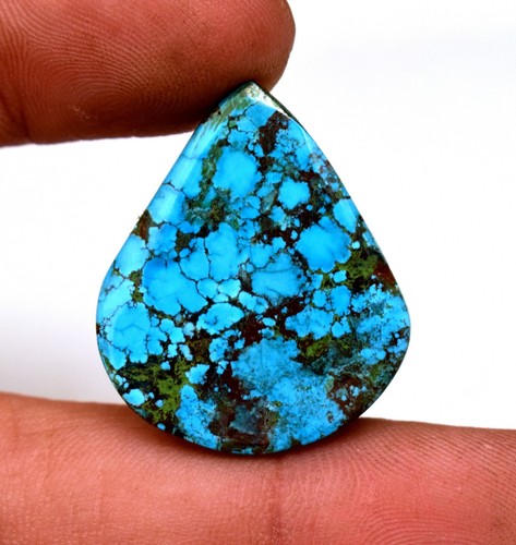 Cabujón turquesa bisbee azul certificado natural 16,40 quilates piedra preciosa suelta - Imagen 4 de 5