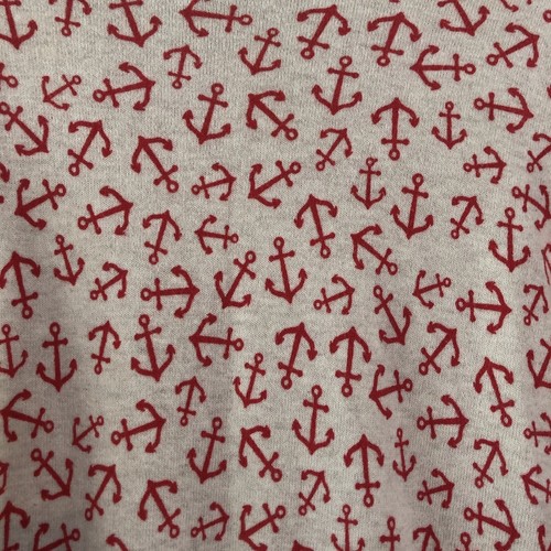 Old Navy 100% Cotton Sweater Beige with red Anchor Women's Cardigan - Picture 12 of 12
