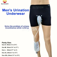 Male Wearable Incontinence Pants Urinal Leg Bag Silicone Urine Funnel Collector