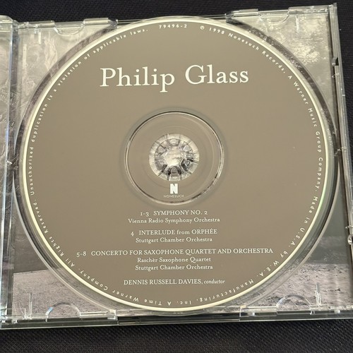 PHILIP GLASS Symphony #2, Interlude, Concerto for Sax Quartet RASCHER - CD 1998 - Picture 6 of 6