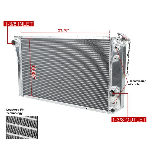 FOR 82-02 CHEVY S10 BLAZER V8 1984-1990 CORVETTE 3 ROW ALUMINUM RACING RADIATOR - Picture 2 of 10