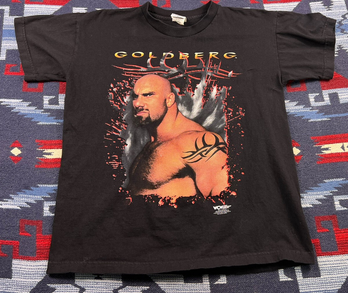 Vintage 90s 1998 WCW Goldberg Shirt Wrestling WWE WWF Hyland Tag Front S L1200 