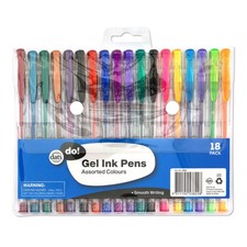 18 Pack Metallic Glitter Gel Pens Thin Tip Craft Colouring Marker Pens