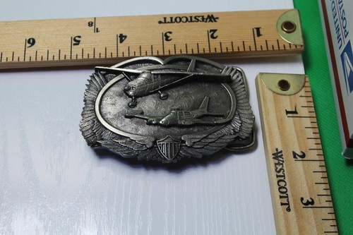 De colección Años 80 Siskiyou Plata Peltre Avión Avión Hebilla Cinturón Cessna Jet Bush Avión - Imagen 5 de 5