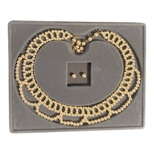 Vintage 1987 Avon Pearlized Lace Necklace Faux Pearl 20  Necklace with earrings