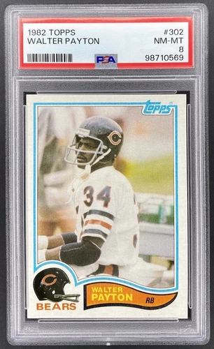 Walter Payton 1982 Topps #302 PSA 8 NM-MT Chicago Bears HOF 9-time Pro Bowl TTSC