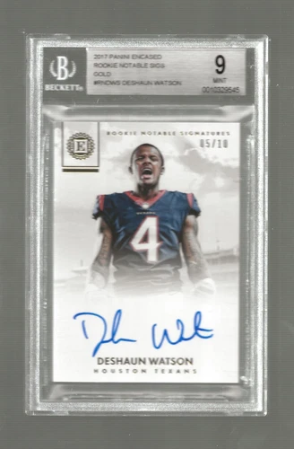 2017 ENCASED ROOKIE NOTABLE SIGS GOLD RC #RNDWS DESHAUN WATSON BGS9/10 AUTO 5/10