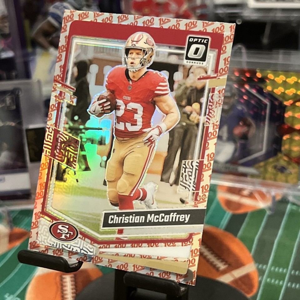 2023 Christian McCaffrey Panini Optic Holo Prizm 💯Emjio Case Hit 169 💯