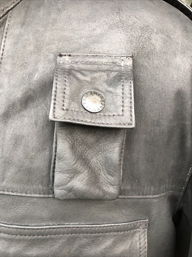 BARBOUR BLACK LEATHER HEAVY WARM WINTER JACKET COAT SIZE XL Chest 52” Price £375 - Picture 6 of 24