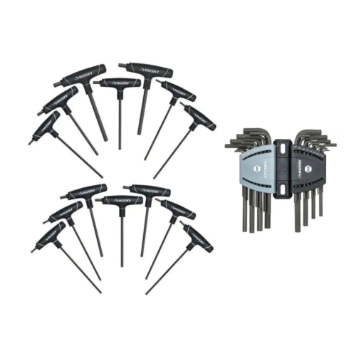 Husky Hex Key Set Metric SAE T Handle Long Arm Ergonomic Handle Hand Tool 40 Pc - Picture 11 of 12