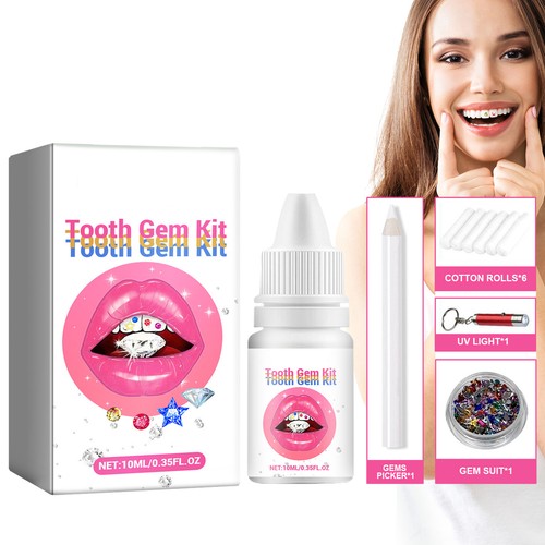 Tooth Gem For Teeth Tooth Jewelry Kit DIY Fashionable Tooth With Glues And Light - Picture 12 of 12