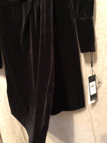 Karl Lagerfeld Paris neues schwarzes Damenkleid Stehkragen lange Ärmel Größe 6 - Bild 3 von 21