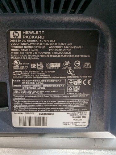 HP Pavilion 16” Anti-Glare Computer Monitor MX704 CRT VGA Retro Gaming - Picture 5 of 6